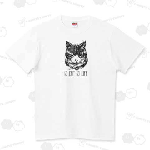 (両面印刷)No Cat,No Life! ネコと一体化するTシャツ (28+29) ハイクオリティーTシャツ(5.6オンス)