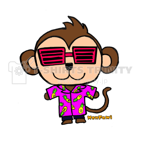 パリピ猿 ピンク デザインtシャツ通販 Tシャツトリニティ