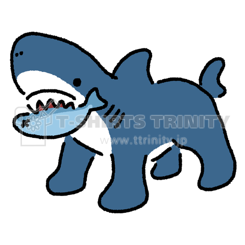 さかなをくわえたサメ デザインtシャツ通販 Tシャツトリニティ