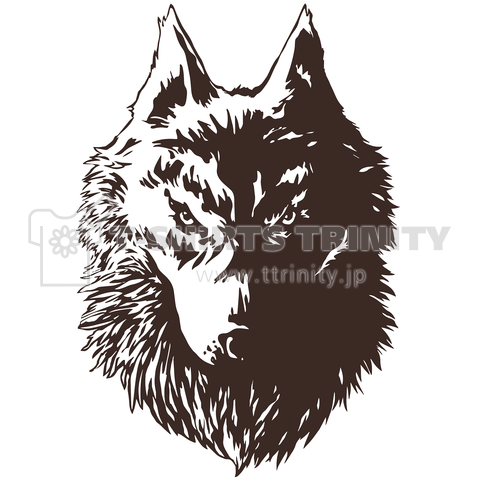 狼 Wolf（7分袖Tシャツ）|デザインTシャツ通販【Tシャツトリニティ】