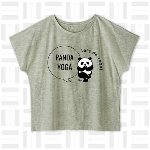 PANDA YOGA NO.2(白アリ) ドルマンTシャツ(4.3オンス)
