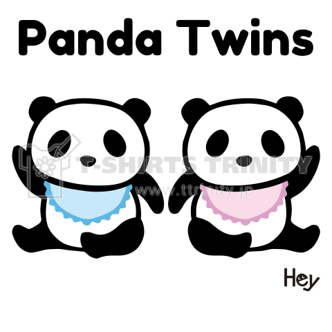 Panda Twins-bib