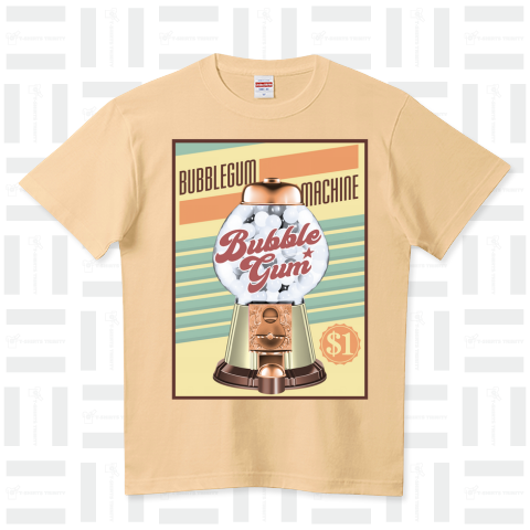 BUBBLEGUM MACHINE Retro Ver. ハイクオリティーTシャツ(5.6オンス)