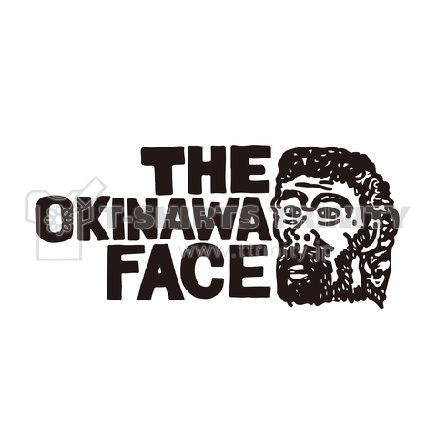 THE OKINAWA FACE ザ・オキナワジラーTシャツ(白背景黒文字)