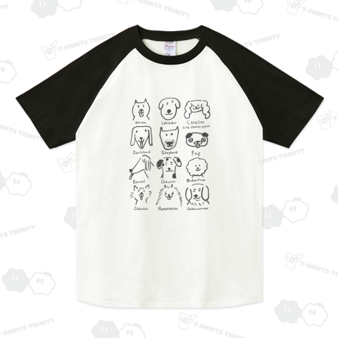 うろ覚えワンちゃん ラグランTシャツ(5.6オンス)