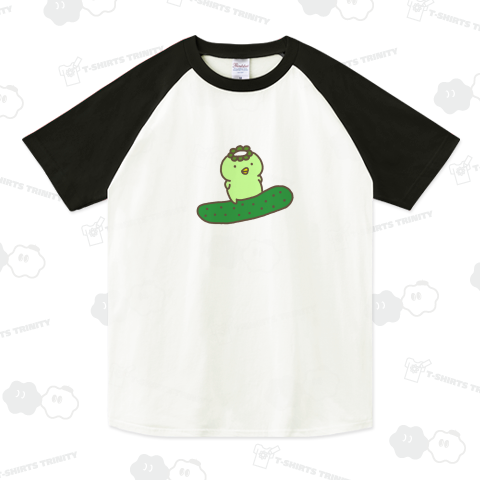 カッパさん(きゅうりは乗り物) ラグランTシャツ(5.6オンス)