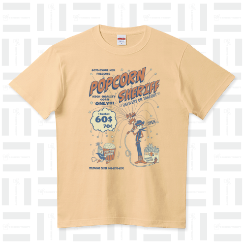 POPCORN SHERIFF ハイクオリティーTシャツ(5.6オンス)