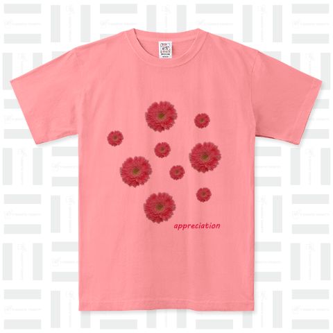 感謝の花 ピグメントTシャツ(6.2オンス)