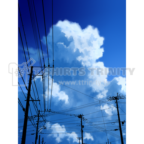 入道雲と電柱