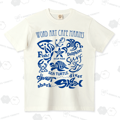 WORD ART CAFE MARINS オーガニックコットンTシャツ(5.3オンス)