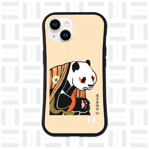 適当熊猫図iphoneグリップケース