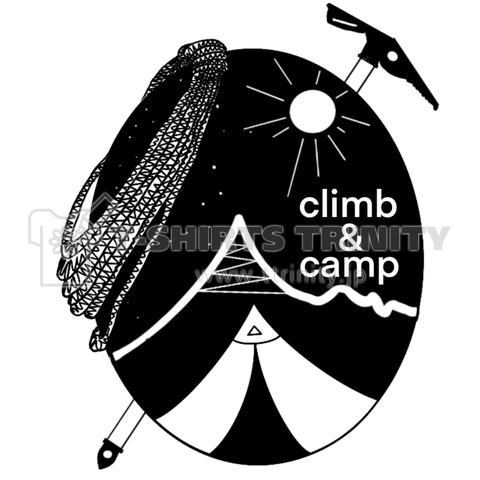 climb and camp 登山Tシャツ