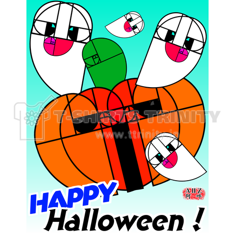 黄金比のカボチャとオバケ:ハロウィンTシャツ