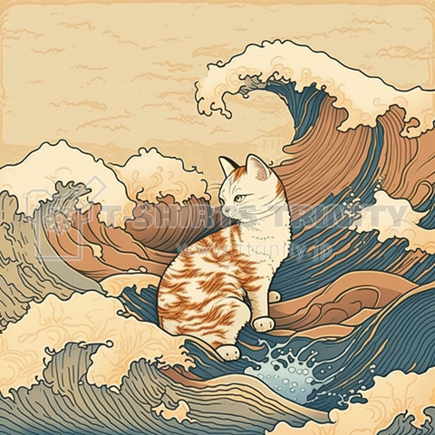 波とたわむる猫