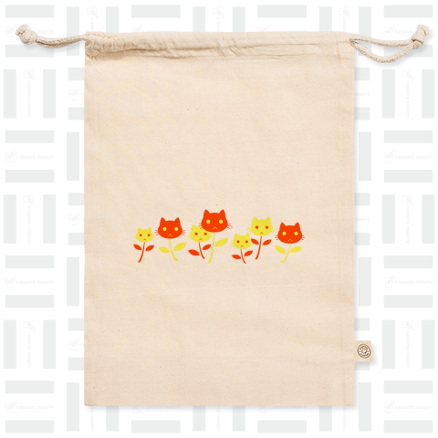 昭和レトロ柄 猫のお花