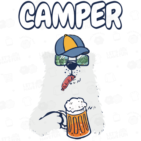 CAMPER白クマ(バックプリント)