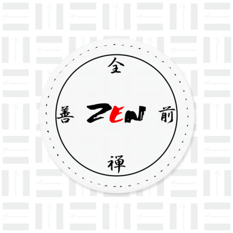 ZEN RCサーキット黒文字 両面 レザーバッジS(丸)