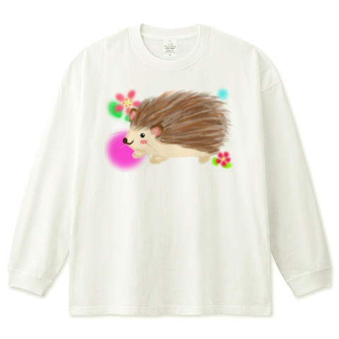 ふわふわ可愛いハリネズミwith花柄 デザインtシャツ通販 Tシャツトリニティ