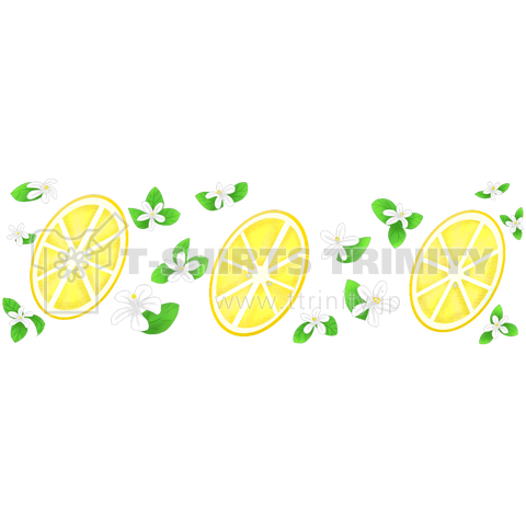 スライスレモンとレモンの花
