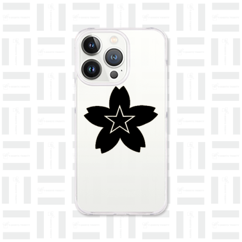 星桜紋(ブラック) Star cherry blossom crest (black)