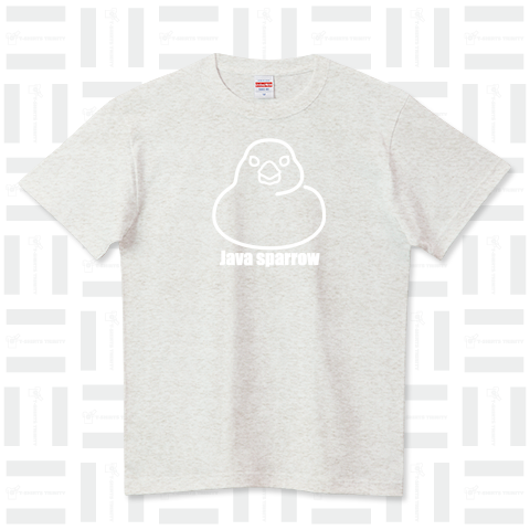 文鳥(白) Java sparrow ハイクオリティーTシャツ(5.6オンス)