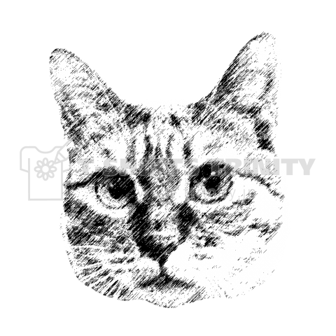 モノクロ茶トラ猫 デザインtシャツ通販 Tシャツトリニティ