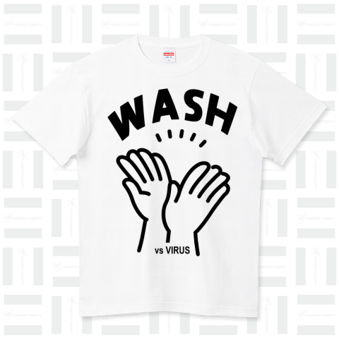 HAND WASH (vs Virus) ～手を洗おう～ ハイクオリティーTシャツ(5.6オンス)