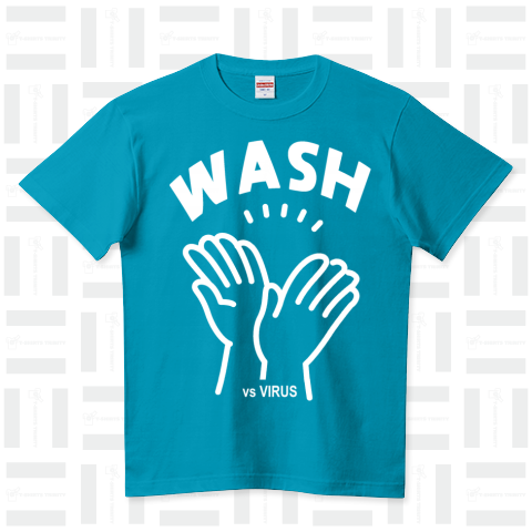 HAND WASH (vs Virus) ～手を洗おう～ ハイクオリティーTシャツ(5.6オンス)