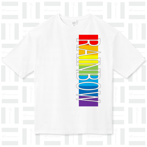 RAINBOW 【ホワイト】 ビッグシルエットTシャツ(5.6オンス)