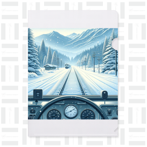 雪山と電車