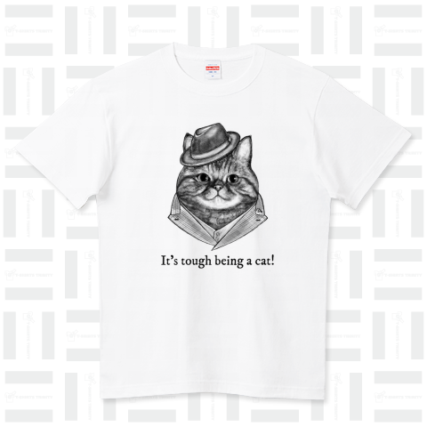 猫はつらいよ- it’s tough being a cat ハイクオリティーTシャツ(5.6オンス)