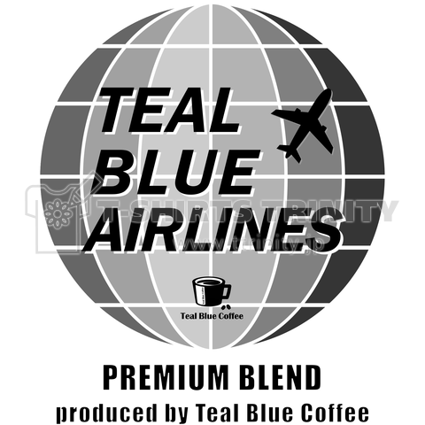 TEAL BLUE AIRLINES - grayscale Ver. -