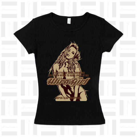 Ultra Girl #03 beige フライスTシャツ(6.2オンス)