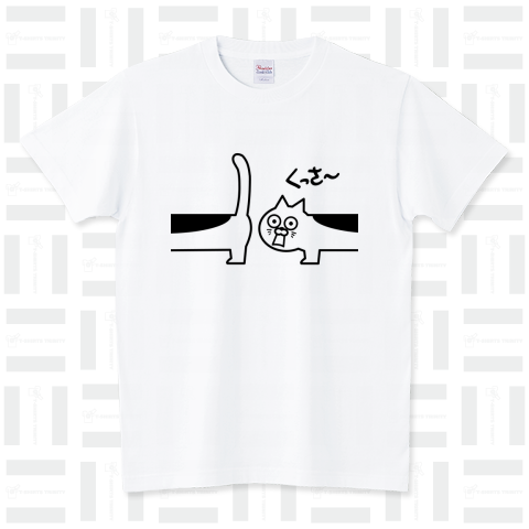 猫のフレーメン反応(黒線) スタンダードTシャツ(5.6オンス)