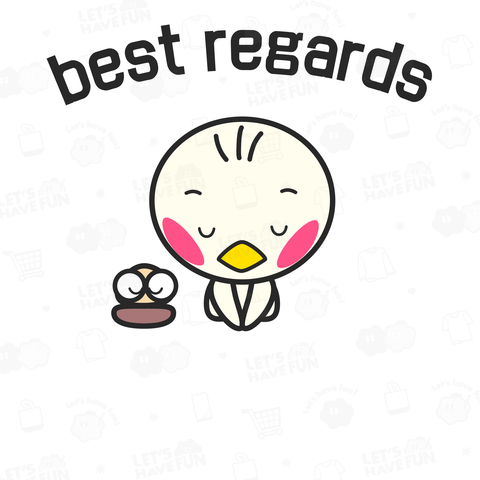 コトリ(小鳥)/挨拶をしている/「best regards」英文字入りデザイン