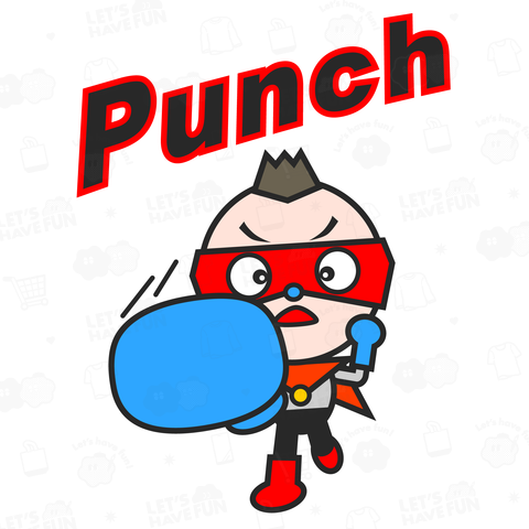 火山マン/パンチ/「Punch」文字入りデザイン