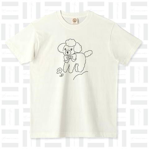 ぬいプードル シンプル黒 オーガニックコットンTシャツ(5.3オンス)
