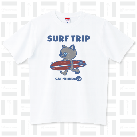 SURF TRIP 〜ネコフレンズ〜ビンテージ風かすれ柄