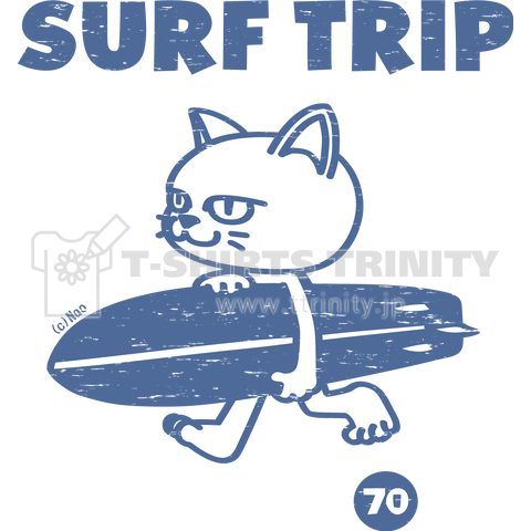 SURF TRIP 〜ネコフレンズ〜ビンテージ風かすれ柄2