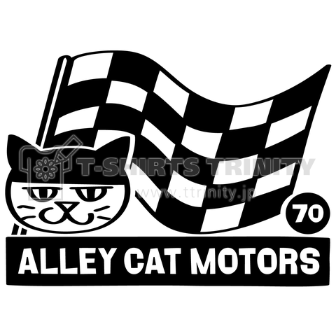 Alley Cat Motors チェッカーフラッグ デザインtシャツ通販 Tシャツトリニティ