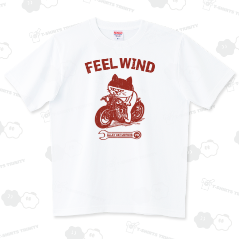 FEEL WIND 〜ドラ猫モータース〜 3 ビンテージ風 ハイグレードTシャツ(6.2オンス)