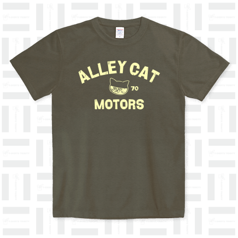 ALLEY CAT MOTORS〜古着風レタードアーチロゴデザイン〜(ダークトーンボディ用)