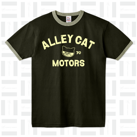 ALLEY CAT MOTORS〜古着風レタードアーチロゴデザイン〜(ダークトーンボディ用)