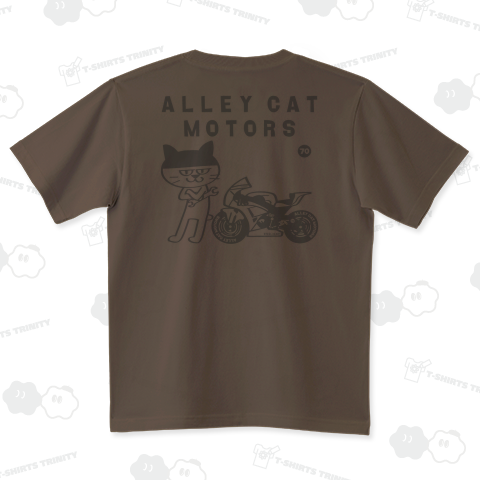 ドラ猫モータース〜耐久レース〜(両面デザイン) ハイグレードTシャツ(6.2オンス)