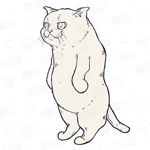 遠くを見る脱力ネコ