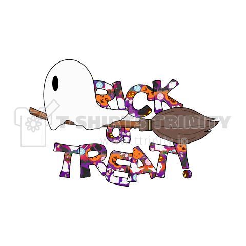 ハロウィンTシャツ(おばけ)Trick or treat