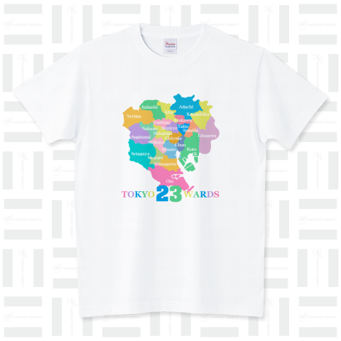 東京23区Tシャツ英語 地図勉強