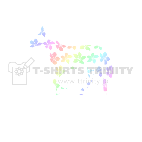 DOT.T ドット柄Tシャツ(ハイビスカスドット馬)グラデーションバージョン