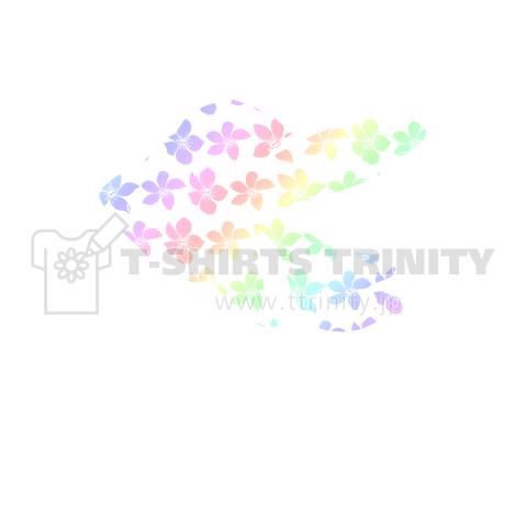 DOT.T ドット柄Tシャツ(ハイビスカスドット金魚)グラデーションバージョン