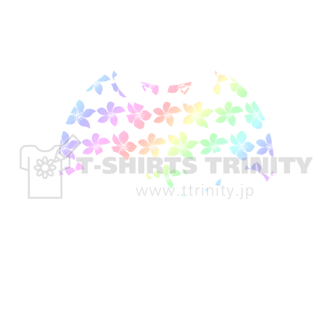 DOT.T ドット柄Tシャツ(ハイビスカスドットコウモリ)グラデーションバージョン